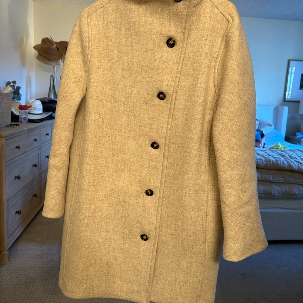 J. Crew Cream Italian Stadium Cloth Coat - Picture 6 of 6